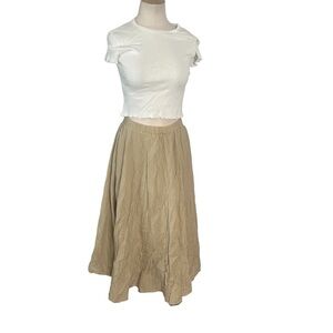 R.P.S Tan Peasant Midi Skirt Size Small